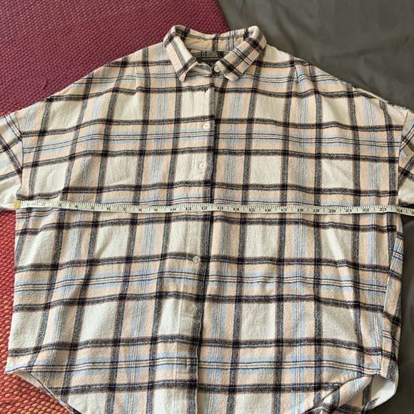 FRENCH CONNECTION SIZE S Drop Shoulder Flannel Button-up - Picture 5 of 9